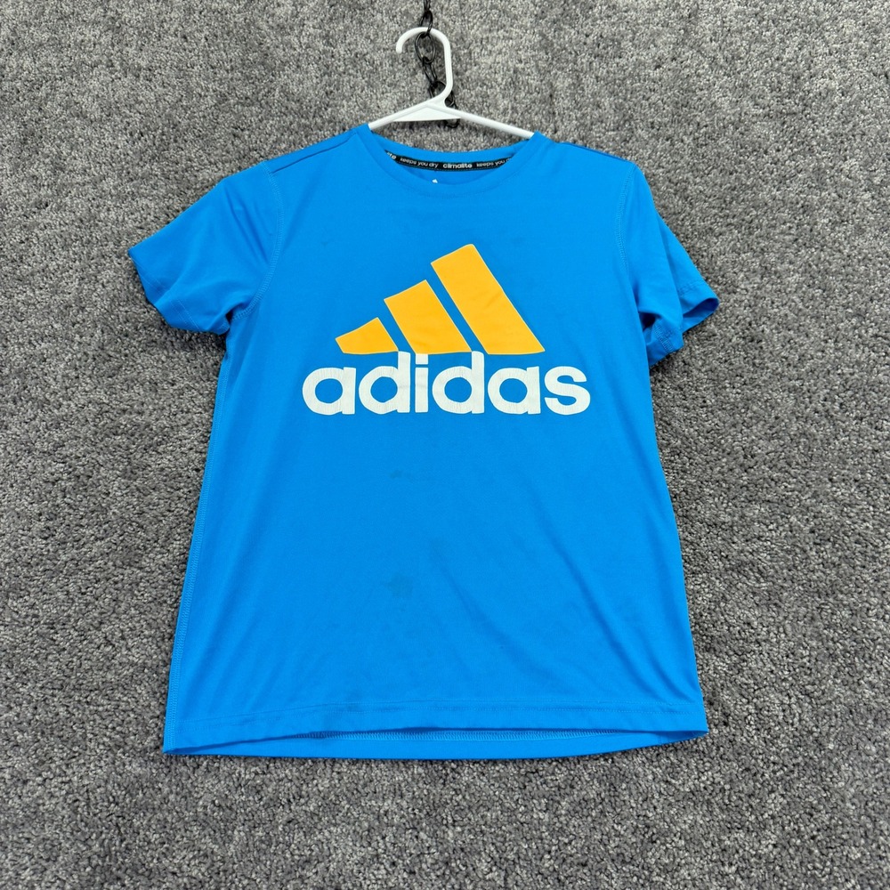 Adidas T Shirt Boys M-10/12 Blue Athletic Graphic